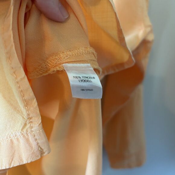 J. Jill Light Orange Button Up Top Roll Tab Sleeve Tunic Shirt Womens Sz XL - Picture 5 of 8